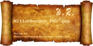 Wittenberger Rózsa névjegykártya